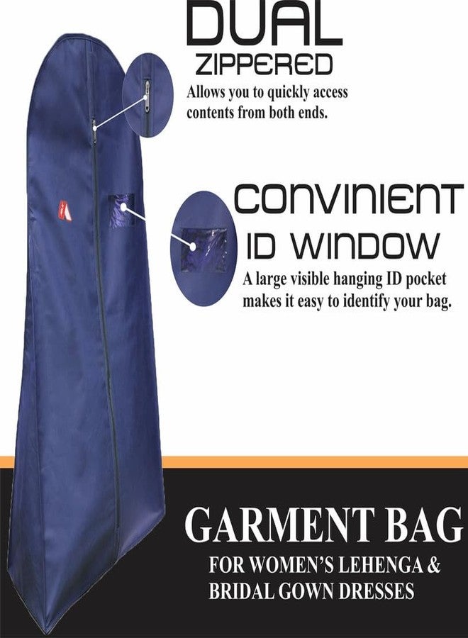 ABLE 62 Inch Wedding & Lehenga Dress Cover Garment Bag with 14 Inch Gusset, Breathable, Dust Protector, for Extra Wide Dress. Navy Blue Non-Woven Fabric Pack of 1 Pcs - Image 5